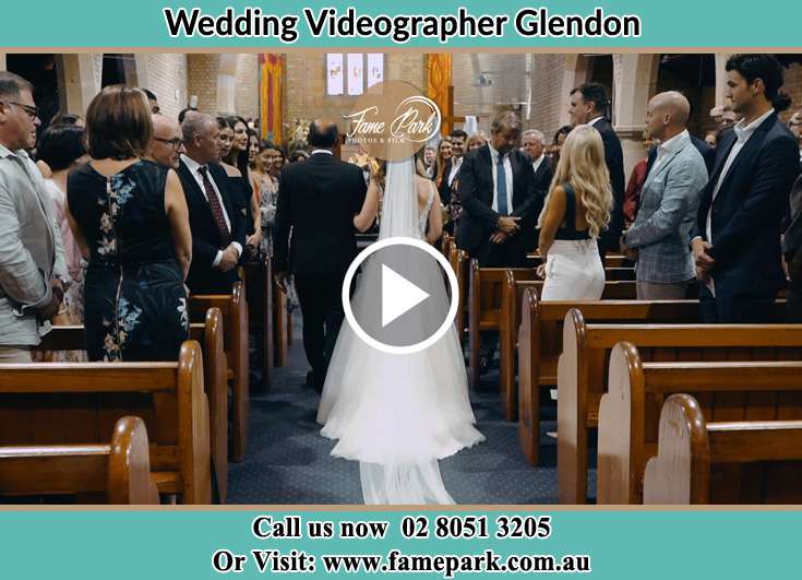 The Bride walking down the aisle with her father Glendon NSW 2330